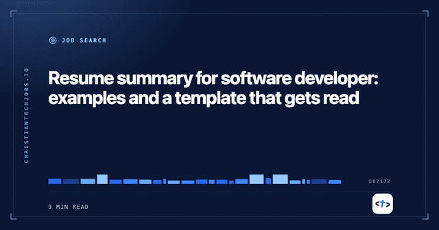 Resume summary for software developer: examples and a template that gets read